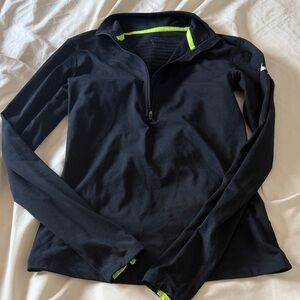 Nike Black Dri-FIT Half-Zip Top with Neon Yellow Trim